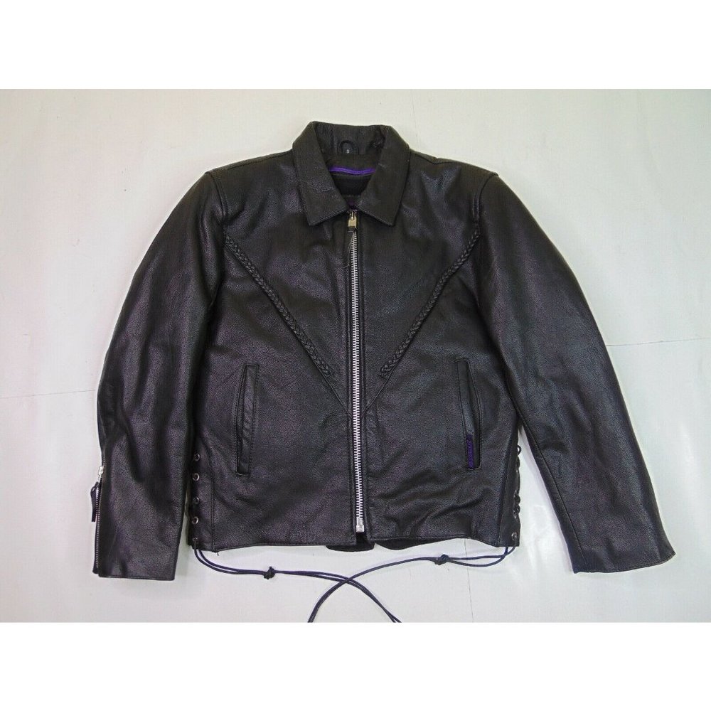Classic Black Leather Moto Jacket - Women